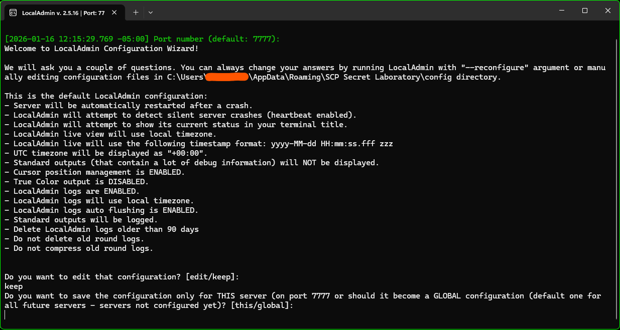 Server console setup